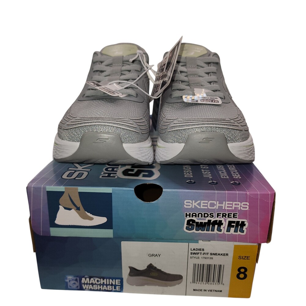 Skechers Hands Free Slip-Ins Swift Fit Gray Athletic Sneaker 179313S NIB NWT 8